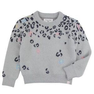 SOVEREIGN CODE Ella Dean Sweater, Grey/ Leopard Flowers Size 8